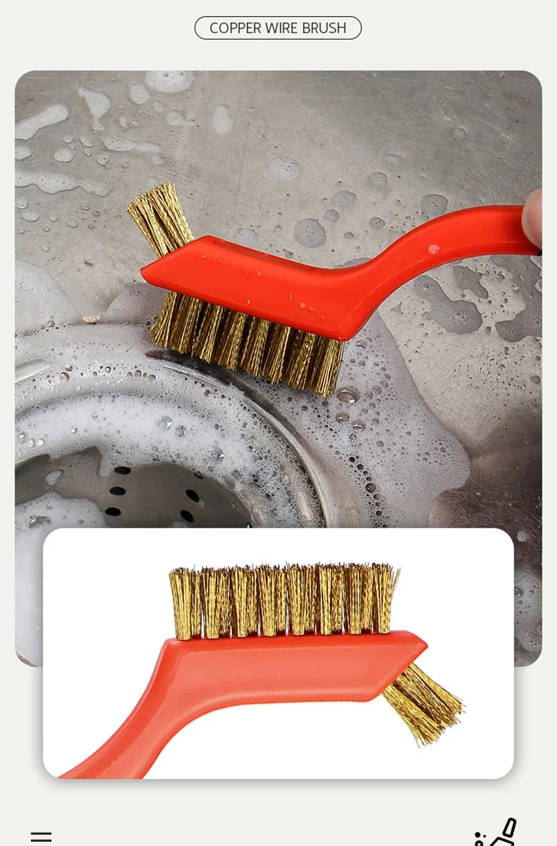7 polegadas de aço escova de limpeza de bronze escova de polimento removedor de